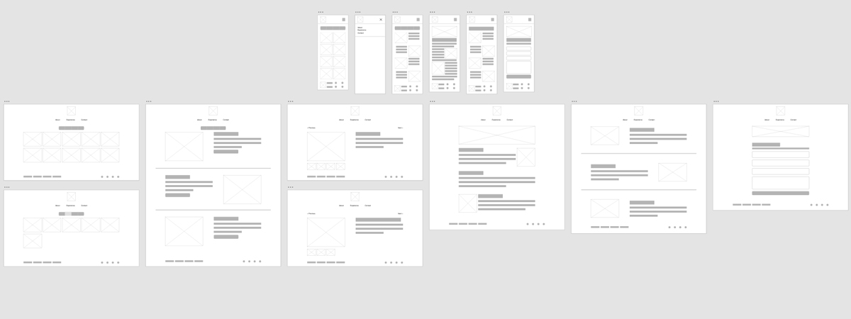 wireframe of portfolio site
